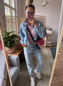 Bigger Pocket Navy Blue Korodo + Fuchsia + Pale Pink 