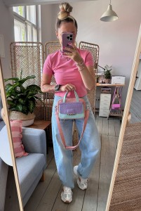 Bigger Pocket Pink Elephant + Braided Lila + Aqua 