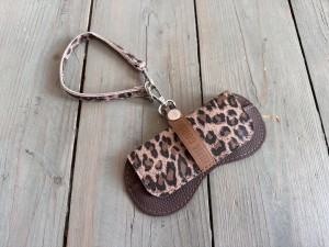 Sunglasses Case Taupe Bubbles + Leopard III Nubuck 