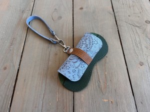 Sunglasses Case Emerald Bubbles + Paisley Blue 