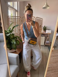 Traveller 2 v. classic Croco II Taupe + Mustard + Emerald Suede