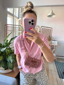 XS Leopard IV Pink Suede Nubuck