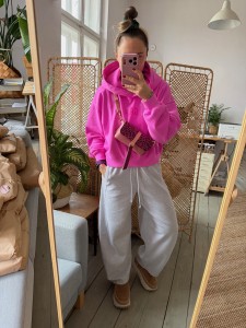 Mobiler Pink Elephant + Leopard I Fuchsia Nubuck