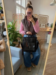 Perfect Vintage Black Shiny Croco + 5 Piórek