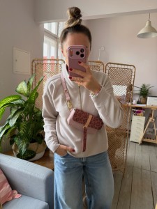 Mobiler Pale PInk + Leopard IV Pink Suede