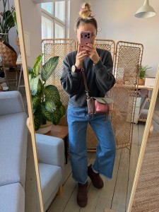 Mid Lola Full Taupe Croco II +Aqua + Pink Bubbles