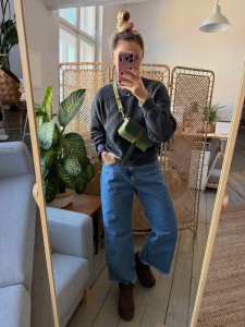 Mobiler Olive Bubbles + Emerald Suede