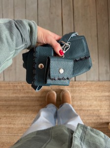 Mobiler Two Wavy Petrol + Paisley Nubuck + Headphone Case + Card Holder