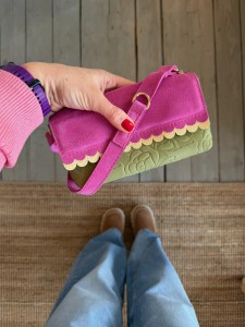 Mobiler Two Wavy Olive Roses + Fuchsia Suede + Canarino