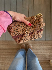 Mini Lola Two Wavy Leopard II Camel Suede