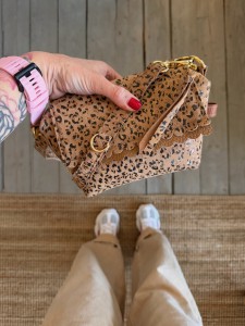 Mini Lola Two Wavy Leopard II Camel Suede