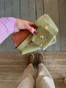 Mobiler Two WavyOlive Bubbles + Mosaic + Brick Suede + Headphone Case + Card Holder