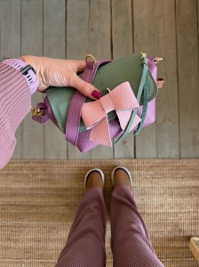 Mini Lola Bow Heather + Sage + Pale Pink