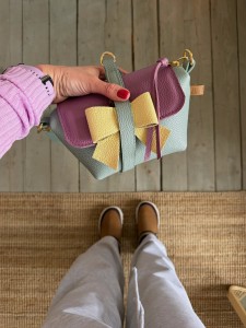 Mini Lola Bow Ocean + Heather + Canarino