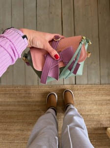 Mini Lola Bow Sage + Heather + Blush