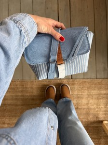 Mid Lola Fabric Blue Stripes + Mistral