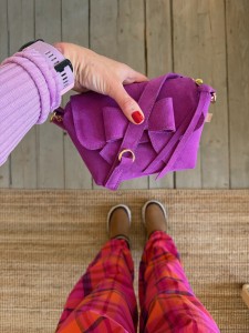 Mini Lola Bow Verbena Suede 