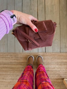 Mini Lola Bow Muscat Suede