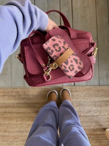 Bigger Pocket Burgundy Bubbles + Sunglasses Case