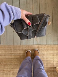 Mini Lola Bow Creck Grey Suede