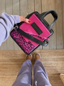 Sachet Clap Black + Fuchsia + Fuchsia Leopard I Nubuck