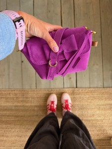 Mini Lola Bow Verbena Suede Ready to Go!  