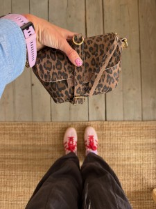 Mini Lola Taupe Leopard III Nubuck