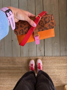 Mobiler Red + Orange + Leopard IV Suede 