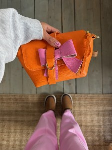 Mini Lola Bow Orange + Bubble Gum