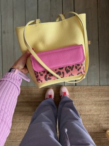 Totet Pocket Canarino + Bubble Gum + Leopard IV Pink Nubuck