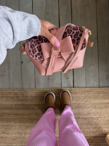 Mini Lola Bow Blush + Leopard III Pink Nubuck 