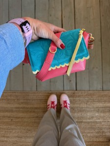 Mini Lola Two Wavy Candy Pink + Canarino + Turquoise Roses Suede