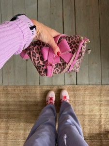 Mini Lola Bow Bubble Gum + Leopard III Pink Nubuck