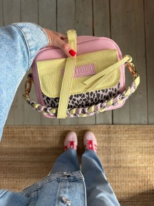 Pocketer Pale Pink + Canarino + Leopard I White Nubuck