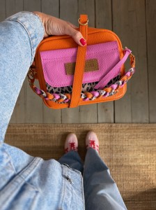 Pocketer Bubble Gum + Orange + Leopard I White Nubuck
