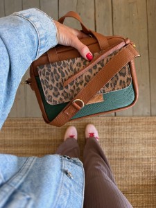 Bigger Pocket Chestnut + Emerald Korodo + Leopard III Beige Nubuck