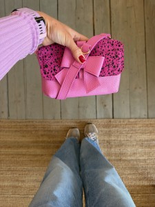 Mid Mobiler Bow Bubble Gum + Dotty Fuchsia Nubuck