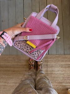 Sachet Clap Pale Lila + Croco II Orchid + Leopard II Pigi Suede