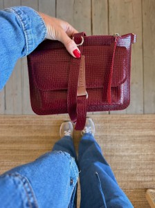 Double Mobiler Tiny Braided Wine Red