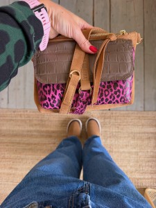Double Mobiler Deer Suede + Leopard I Fuchsia Nubuck + Croco Taupe
