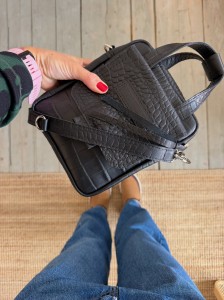 Sachet Clap Croco II Black Mat