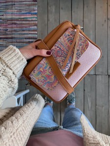 Mini Pocket Toffee + Pale Pink + Paisley Nubuck 