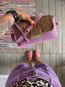 MiniMini Clap Lila Suede + Leopard Nubuck 