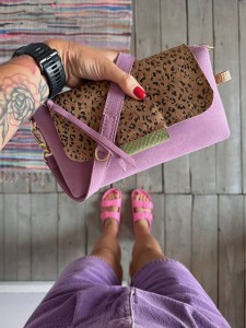 MiniMini Clap Lila Suede + Leopard Nubuck 