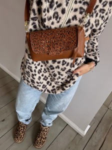 MiniMini Clap Walnut + Leopard II Tobacco Suede 