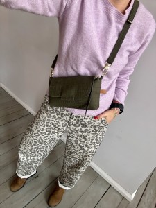 MiniMini Clap Khaki Croco Nubuck
