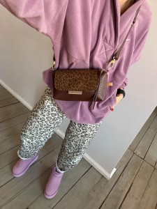 MiniMini Clap Sequoia + Leopard III Tobacco Nubuck 