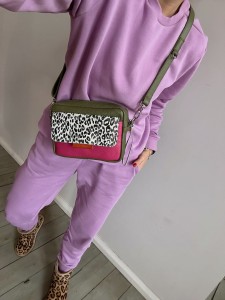 Mini Pocket Bosco + Leopard White Nubuck + Fuchsia 