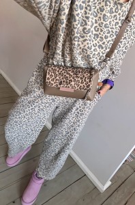 MiniMini Clap Fossil + Leopard III Beige Nubuck 