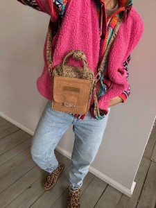 Sachet Clap Leopard II Suede + Croco Nubuck Deer 